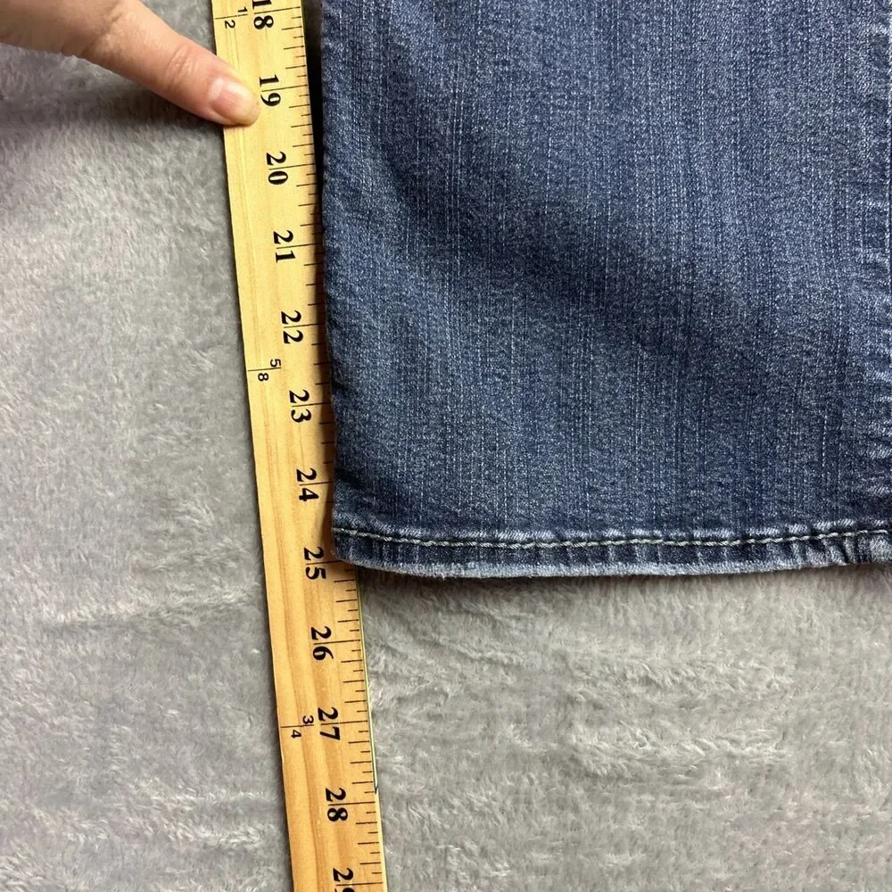 Silver Fluid Denim Suki Mid Capri Womens Jeans 14/23 Medium Wash Y2K